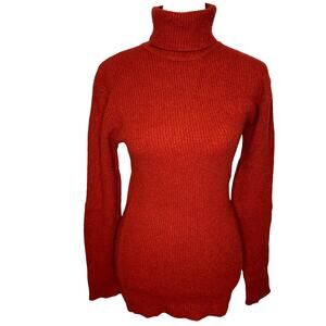 Karl Lagerfeld Cashmere Blend Small Red Turtleneck Sweater Women's Vintage
